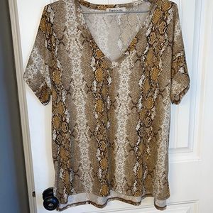 Snakeskin V neck